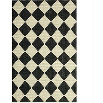 FairOnly Modern Diamond Grid Geometric Area Rug Machine Washable Non Slip for Bedroom Dining Room