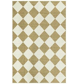 FairOnly Modern Diamond Grid Geometric Area Rug Machine Washable Non Slip for Bedroom Dining Room