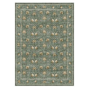 FairOnly Retro Flower Area Rug for Living Room Non Slip Machine Washable Rug for Entryway Kitchen