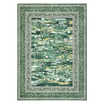 FairOnly Modern Area Rug Machine Washable Non Slip Oil Painting Style Rug for Living Room Bedroom