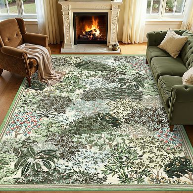 FairOnly Modern Pastoral Area Rug for Bedroom Machine Washable Non Slip Floor Mat for Home Decor