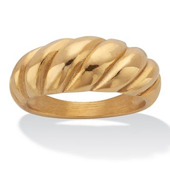 Shrimp Style Gold Ion-Plated Stainless Steel Ring