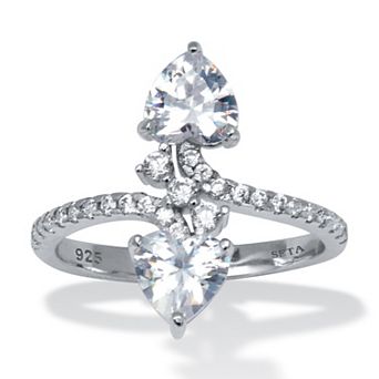 1.92 TCW Heart Shaped Cubic Zirconia Sterling Silver Ring