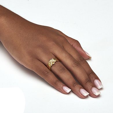 .27 TCW Round Cubic Zirconia 14k Yellow Gold-plated Puzzle Ring