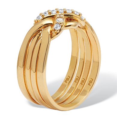 .27 TCW Round Cubic Zirconia 14k Yellow Gold-plated Puzzle Ring