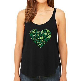 Clover Heart - Women's Premium Word Art Flowy Tank Top