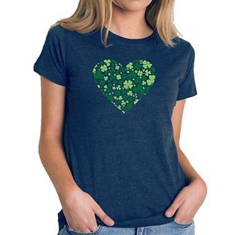 Clover Heart - Women's Premium Blend Word Art T-Shirt