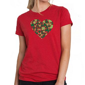 Clover Heart - Women's Premium Blend Word Art T-Shirt