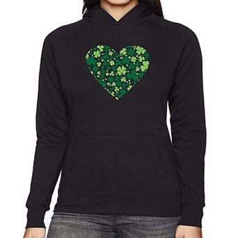 Clover Heart - Women's Word Art Hooded Sweatshirt