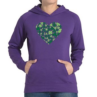 Clover Heart - Women's Word Art Hooded Sweatshirt