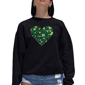 Clover Heart - Women's Word Art Crewneck Sweatshirt