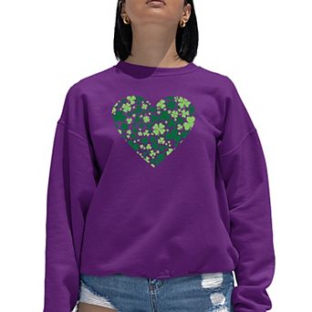 Clover Heart - Women's Word Art Crewneck Sweatshirt