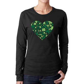 Clover Heart - Women's Word Art Long Sleeve T-Shirt