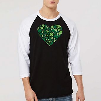 Clover Heart - Men's Raglan Baseball Word Art T-Shirt
