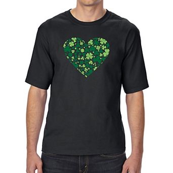Clover Heart - Men's Tall and Long Word Art T-Shirt