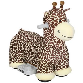 Qaba 6V Kids Ride On Horse, Electric Riding Animal Giraffe with Music