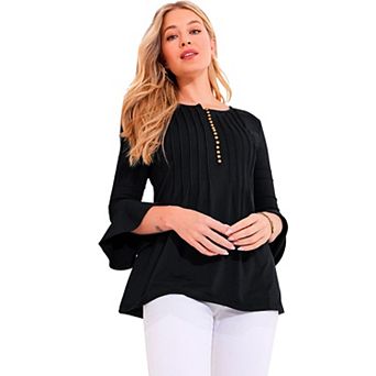 Joe Browns Women's Plus Size Stretch Cotton Bell Sleeve Henley