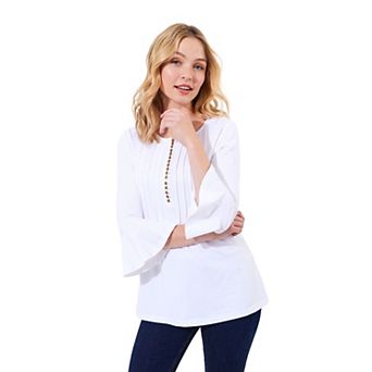 Joe Browns Women's Plus Size Stretch Cotton Bell Sleeve Henley