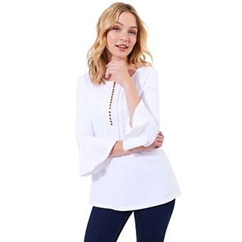 Joe Browns Women's Plus Size Stretch Cotton Bell Sleeve Henley