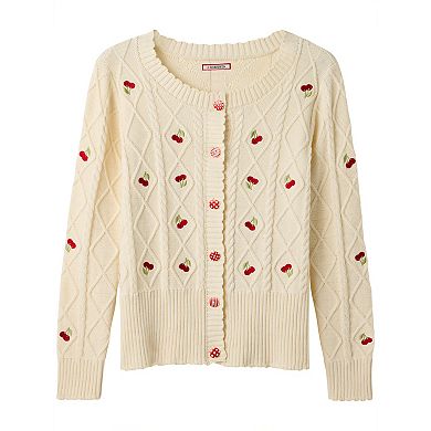Joe Browns Women's Plus Size Embroidered Cable Cardigan