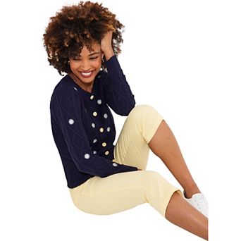 Joe Browns Women's Plus Size Embroidered Cable Cardigan