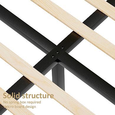 Opoiar Queen Corduroy Upholstered Platform Bed Frame with 56" Wingback Headboard