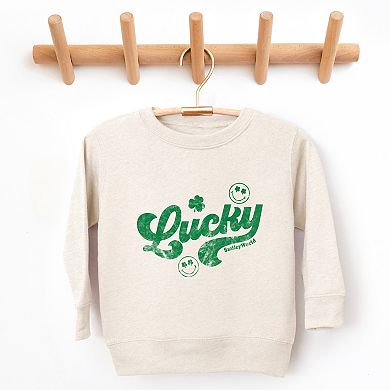 SmileyWorld Lucky Cursive Distressed - Toddler Graphic Sweatshirt