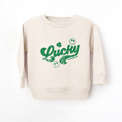 SmileyWorld Lucky Cursive Distressed - Toddler Graphic Sweatshirt