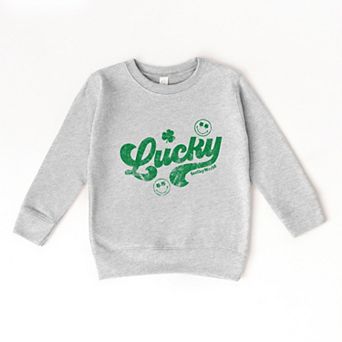 SmileyWorld Lucky Cursive Distressed - Toddler Graphic Sweatshirt