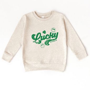 SmileyWorld Lucky Cursive Distressed - Toddler Graphic Sweatshirt
