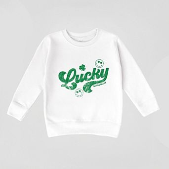 SmileyWorld Lucky Cursive Distressed - Toddler Graphic Sweatshirt