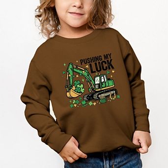 Pushing My Luck Excavator - Toddler Graphic Sweatshirt