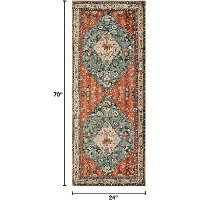 Boho Washable Runners for Hallways Non Slip, Bohemian Kitchen Mats for Floor, Vintage Low
