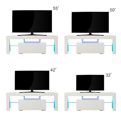 Trikiousd TV Stand with LED Lights, Entertainment Center for up to 55" TV
