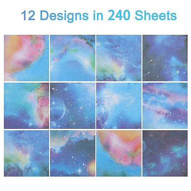 240Pcs Double-Sided Origami Paper 12 Style for DIY Arts