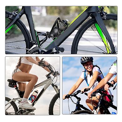 Universal Bike Water Bottle Cage Holder with Screws and Wrench for Bicycle Plastic Black 1Pc