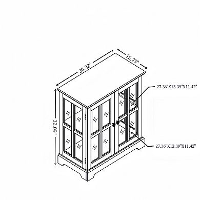 Merax Display Cabinet,Antique Display Cabinet with Adjustable Shelves