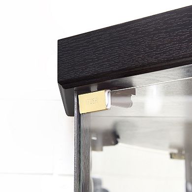 Merax Corner Lighted Curio Cabinet Corner Glass Cabinet Lighted Curio Cabinet Corner Display Case