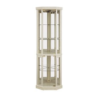 Merax Corner Lighted Curio Cabinet Corner Glass Cabinet Lighted Curio Cabinet Corner Display Case