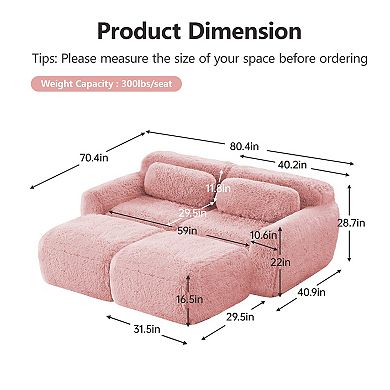 Merax Modular Sectional Sofa with Linkable Ottoman Plush Pilling