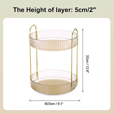 Rotating Spice Rack, Round Rotating Spice Organizer Countertop 2-Tier