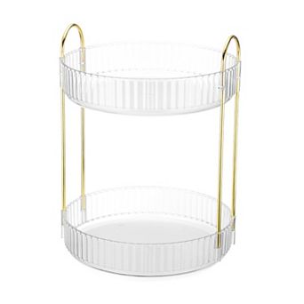 Rotating Spice Rack, Round Rotating Spice Organizer Countertop 2 tier