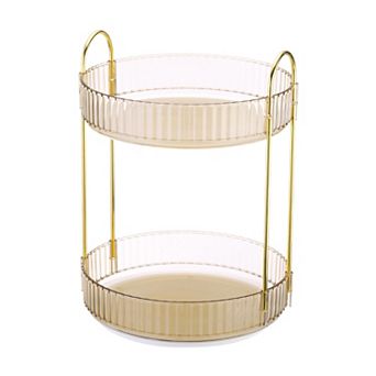 Rotating Spice Rack, Round Rotating Spice Organizer Countertop 2 tier