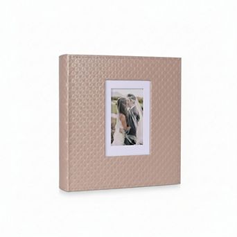 4x6 Photo Album Holds 600 Photos Leather Cover Black Pages Light Champagne