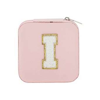 Jewelry Storage Box with Mirror for Necklace Earrings Ring Pink 1 pc