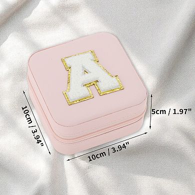 Jewelry Storage Box with Mirror for Necklace Earrings Ring Pink 1Pc