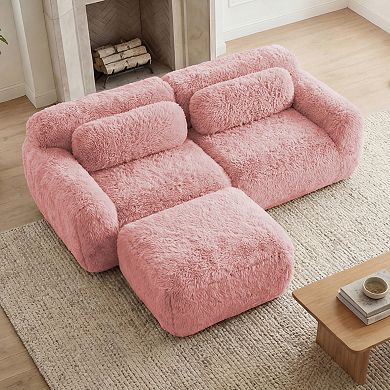 Merax Simplified Style Modular Sectional Sofa with Linkable Ottoman Premium Plush Pilling