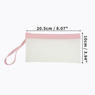 Pencil Pouch Translucent Frosted Spacious Stationery Bag with Zipper 1 Pc
