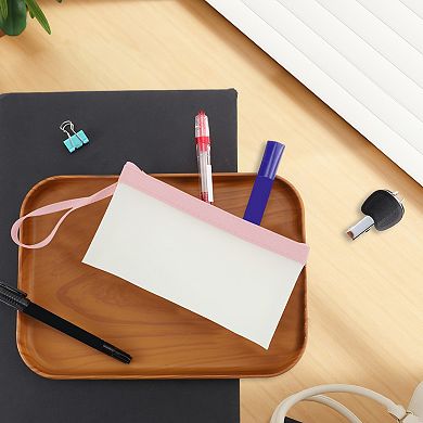 Pencil Pouch Translucent Frosted Spacious Stationery Bag with Zipper 1 Pc
