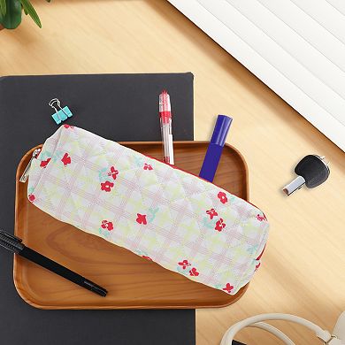 Grid Print Pen Pouch for Office Organizer 1 Pc